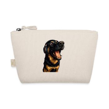 Headphone Rottweiler Portrait - Organic Pouch - nature - Front
