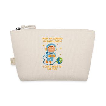 Mom I’m Landing Soon Baby Boy Space Pregnancy  - Organic Pouch - nature - Front