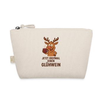 Glühwein Hirsch Rudolph Frohe Weihnachten süß - Bio-Täschchen - Natur - Vorne