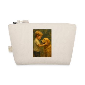 Child and dog in picturesque light - Organic Pouch - nature - Front