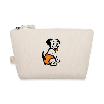 Children's Motif: Dog Puppy with Orange Diaper - Organic Pouch - nature - Front