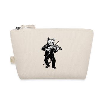 Cat violinist in an elegant suit - Organic Pouch - nature - Front