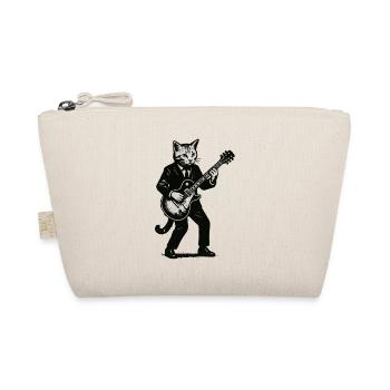 Cat guitarist in suit with guitar - Organic Pouch - nature - Front