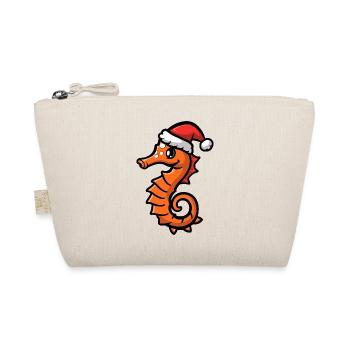 Seepferd Weihnachten - Bio-Täschchen - Natur - Vorne
