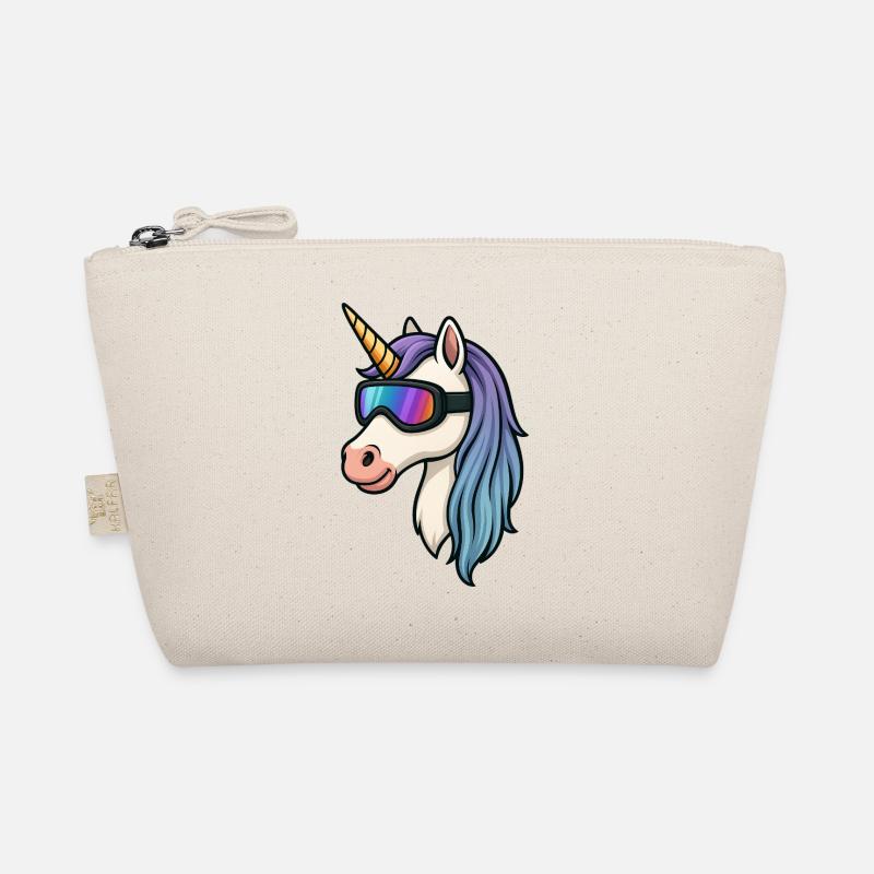 Unicorn with cool ski goggles - Organic Pouch - nature