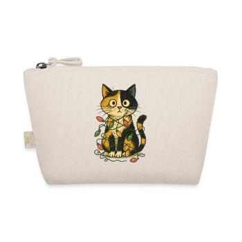 Katze in der Weihnachtsbeleuchtung - Bio-Täschchen - Natur - Vorne