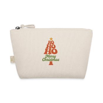 HoHoHo Christmas Tree Typography - Organic Pouch - nature - Front