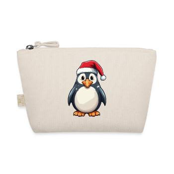 Pingouin avec un chapeau de Père Noël festif - Trousse biologique - nature - Devant