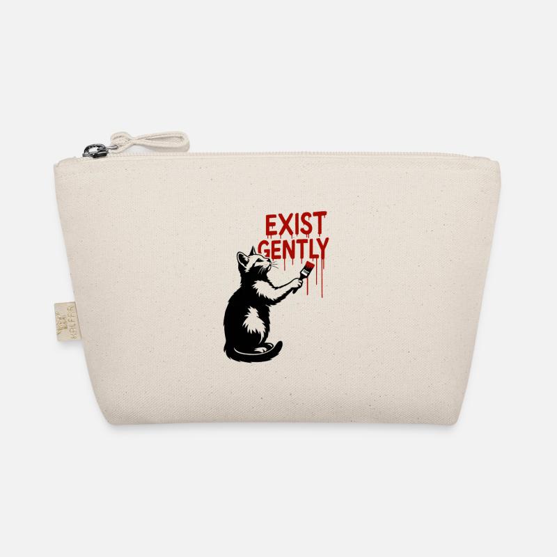 Exist Gently Cat Print Organic Pouch