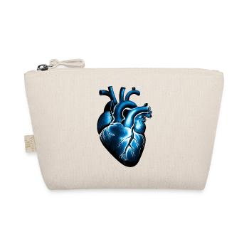 Anatomisches Herz in Blau mit Lebhaften Adern - Bio-Täschchen - Natur - Vorne