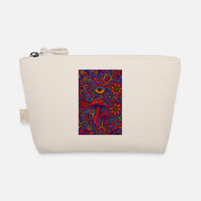 Psychedelisches Auge und Pilze Bio-Täschchen