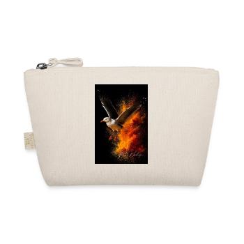 Seagull flight in front of fire dust - Organic Pouch - nature - Front