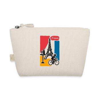 France Grafik: Eiffelturm und Fahrrad - Bio-Täschchen - Natur - Vorne