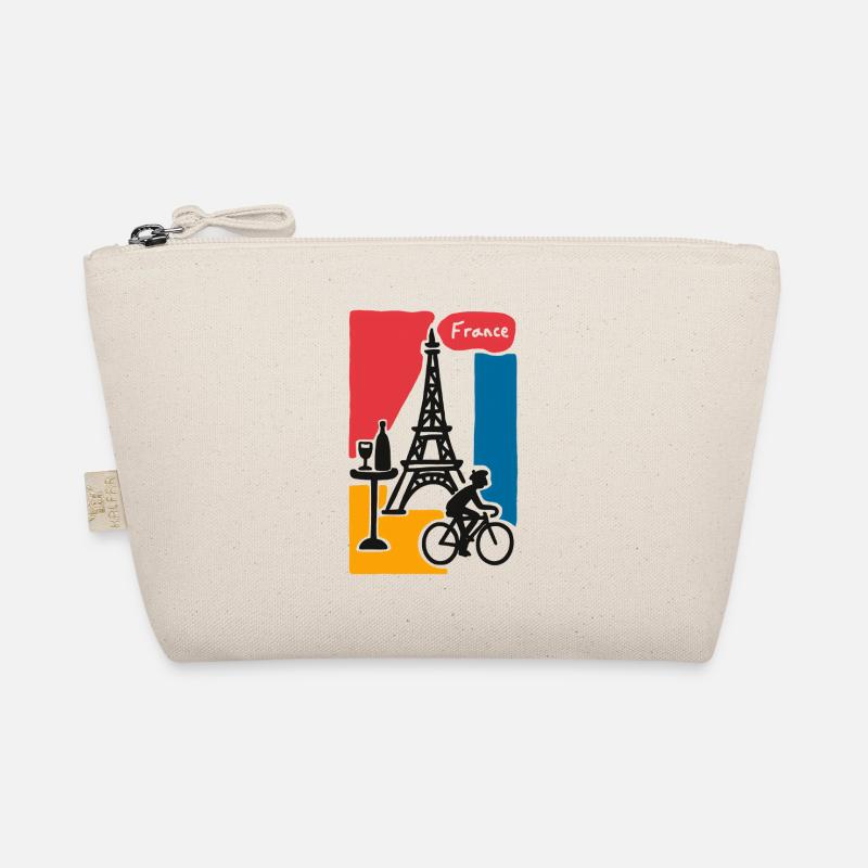 France Graphic: Eiffel Tower and Bicycle Organic Pouch