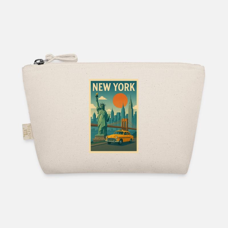 New York Retro City Reiseplakat - Bio-Täschchen - Natur