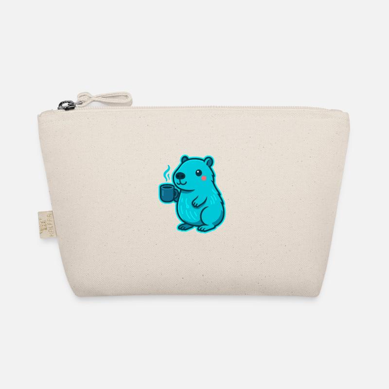 Blue Capybara with Coffee Organic Pouch