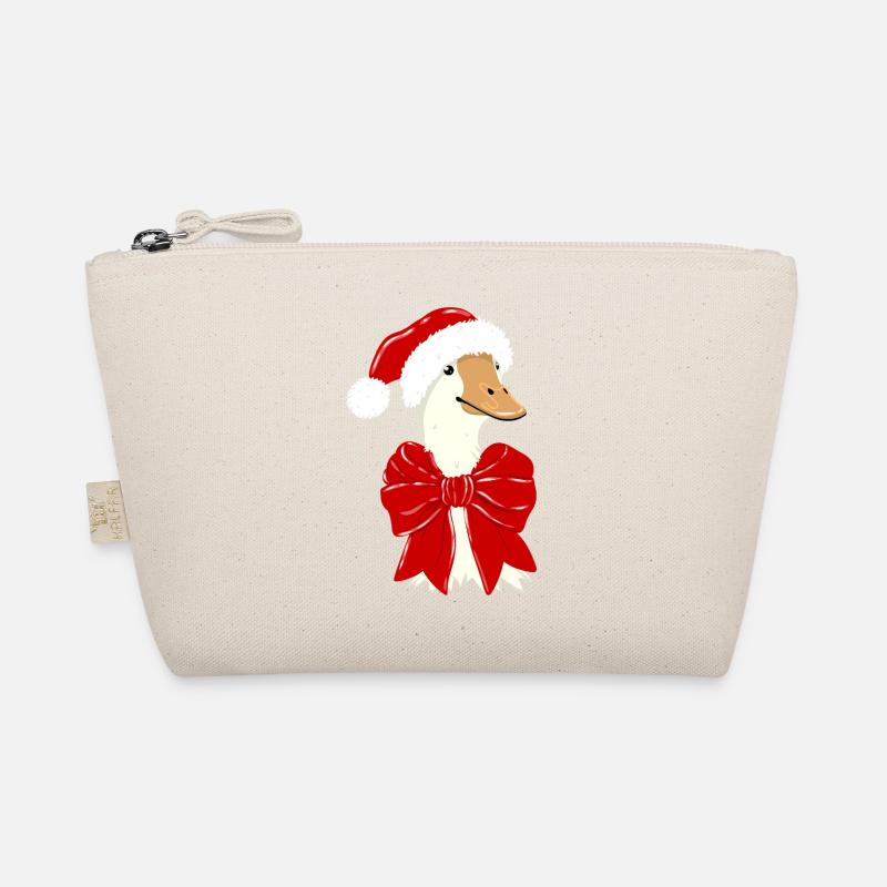 Christmas duck with red ribbon Organic Pouch