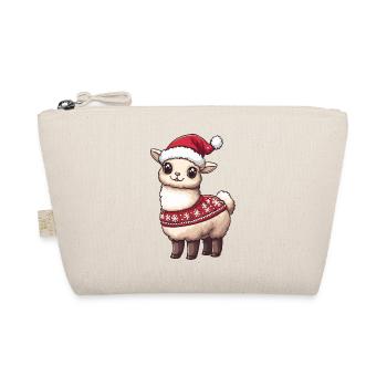 Alpaca Llama Christmas Xmas - Organic Pouch - nature - Front