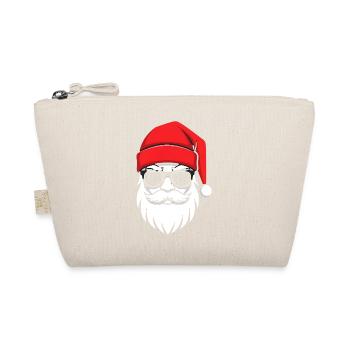 Cool Santa with beard and sunglasses - Organic Pouch - nature - Front