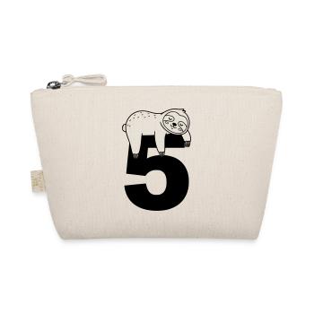 Sleeping sloth on the number five - Organic Pouch - nature - Front