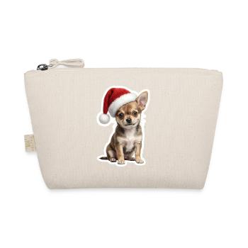 Chiot chihuahua avec chapeau de Noël - Trousse biologique - nature - Devant