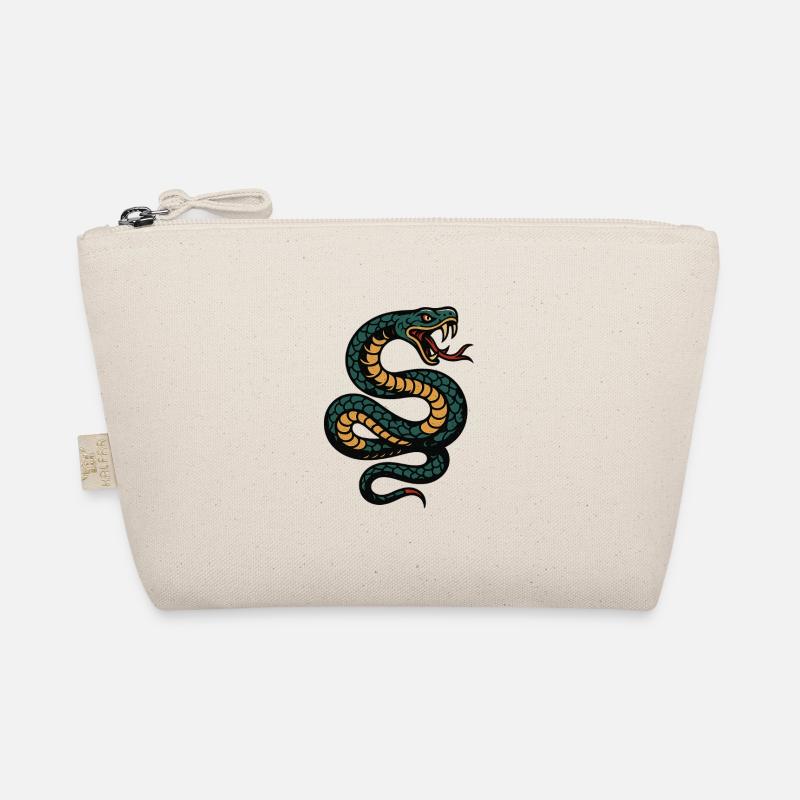Cobra in Turquoise Gold Pattern Organic Pouch