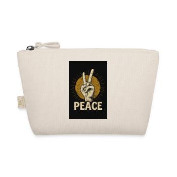 Peace Hand Retro Design - Organic Pouch - nature - Front