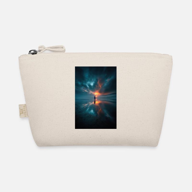 Solitary Sunset Reflections on a Misty Shore Organic Pouch