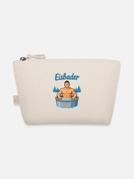 Eisbader Muskelmann im Eisbad - Bio-Täschchen - Natur - Vorne