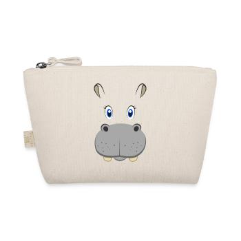 Cute Cartoon Hippopotamus Face Hippo Safari Animal - Organic Pouch - nature - Front