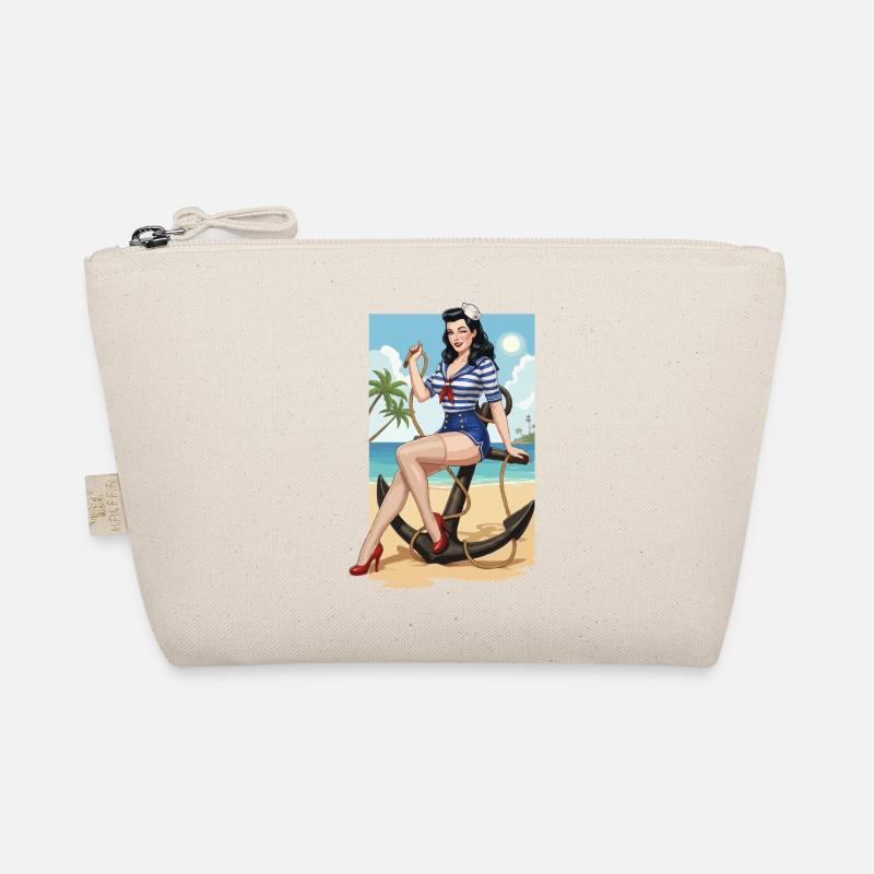 Beach sailor pinup Organic Pouch