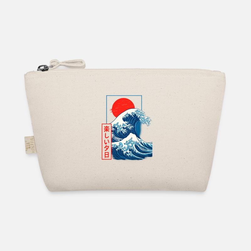 Japanese Wave Red Sun Organic Pouch