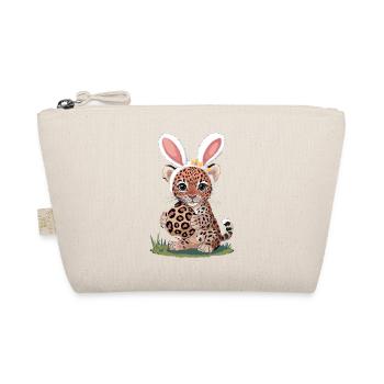 Un joli bébé léopard de Pâques avec des oreilles de lapin et - Trousse biologique - nature - Devant