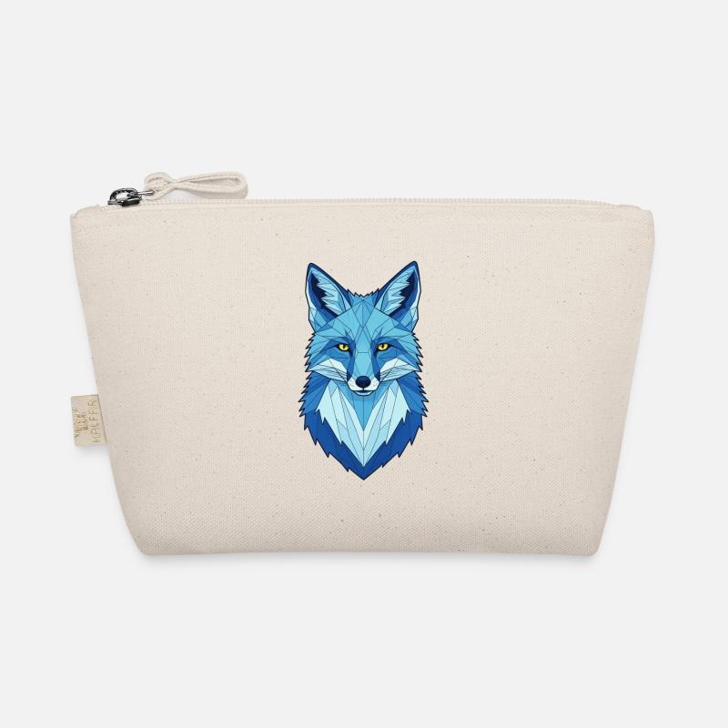 Blauer Geometrischer Wolfkopf Bio-Täschchen