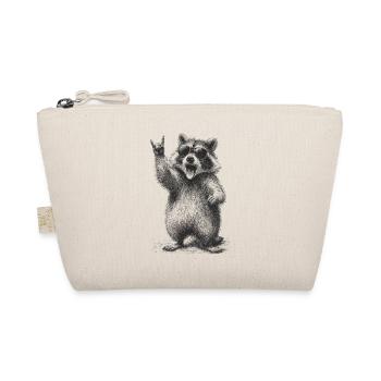 Raccoon Silhouette mit Pfotengruß - Bio-Täschchen - Natur - Vorne