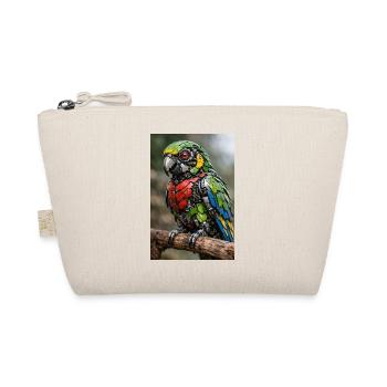Steampunk parrot made of metal parts - Organic Pouch - nature - Front