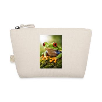 Green frog in sunshine eyes - Organic Pouch - nature - Front