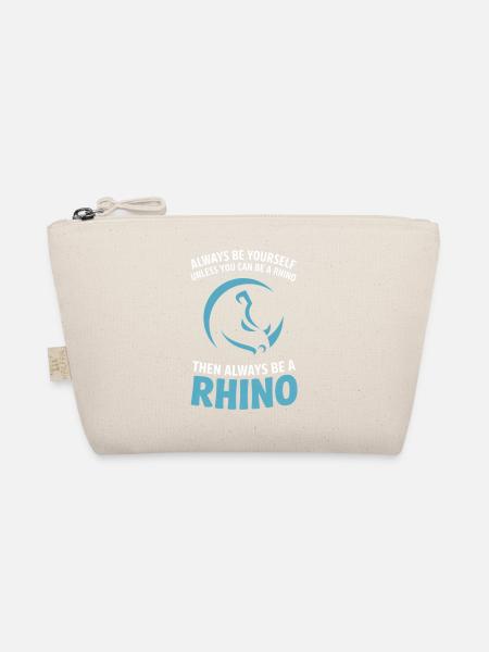 Sei immer du selbst, es sei denn, du kannst ein Nashorn sein. - Bio-Täschchen - Natur - Vorne
