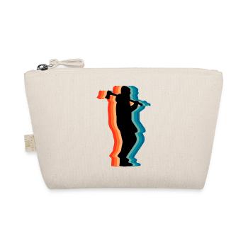 Retro Logging Worker Lumberjack Axe Silhouette Gif - Organic Pouch - nature - Front
