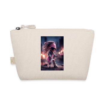 Dreadlock Doll Rocker sur guitare rose - Trousse biologique - nature - Devant