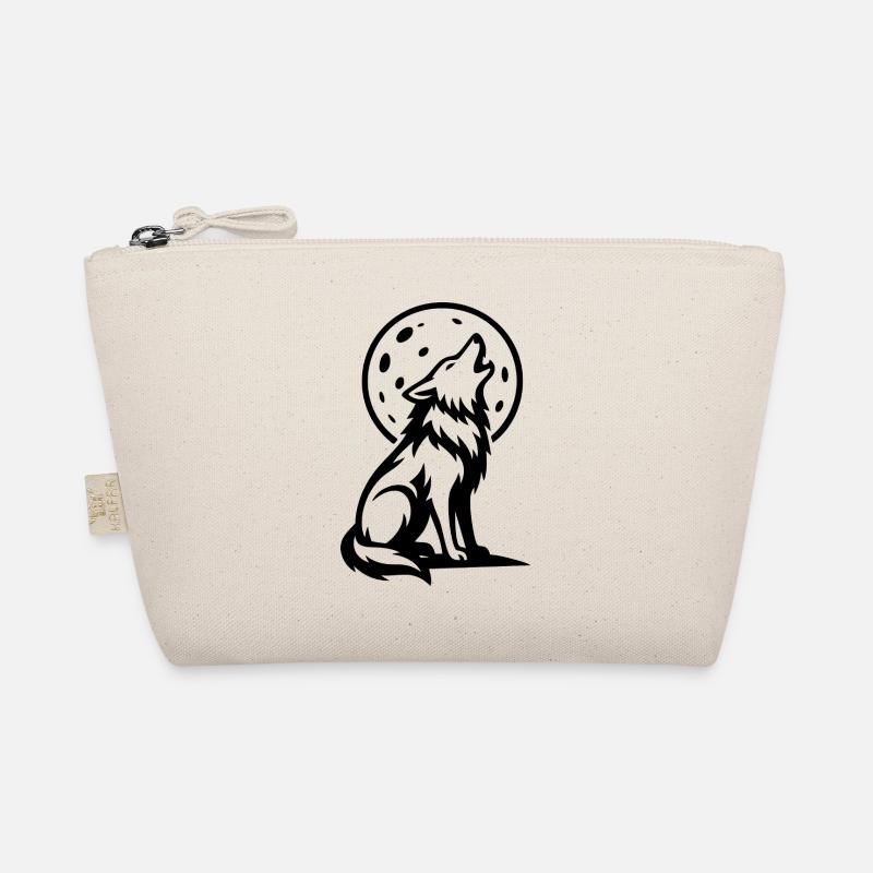 Wolf heult bei Vollmond Bio-Täschchen