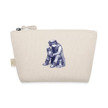 Sad | Hand Painted Drawing Ballpoint Pen - Organic Pouch - nature - Front