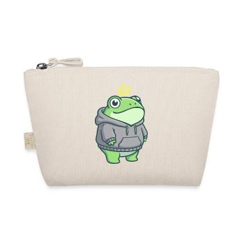 King Croak – Kawaii Frog Hoodie Streetwear - Organic Pouch - nature - Front