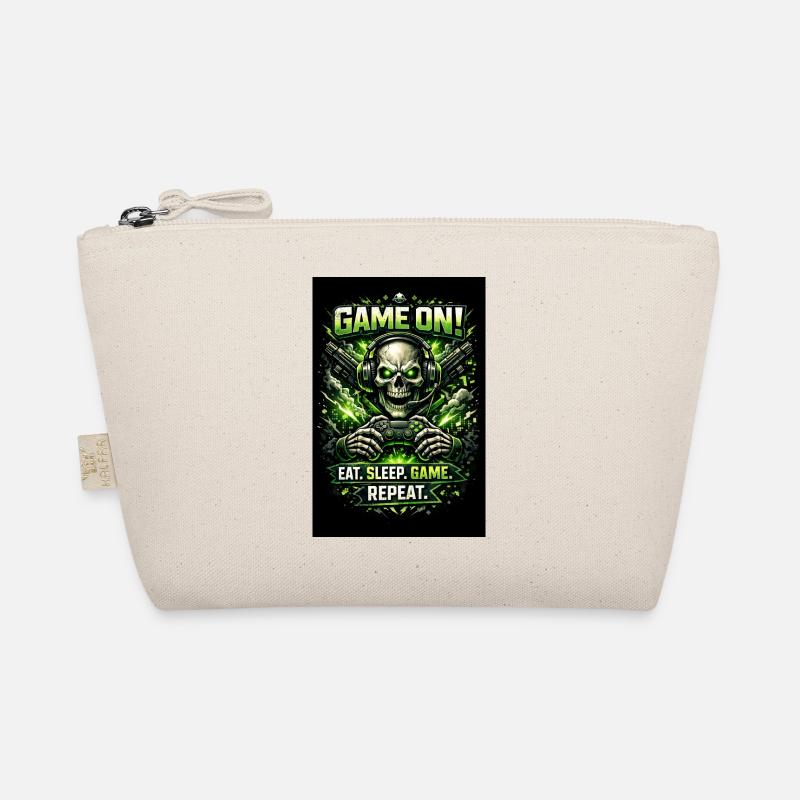 Game On Skull Neon Gamer - Bio-Täschchen - Natur