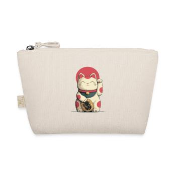 Maneki-Neko Lucky Cat - Organic Pouch - nature - Front