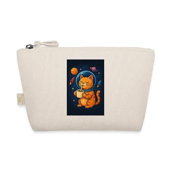 Cat in spacesuit drinking coffee - Organic Pouch - nature - Front