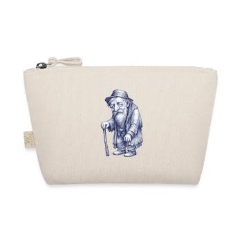 Old man hiker with cane - Organic Pouch - nature - Front