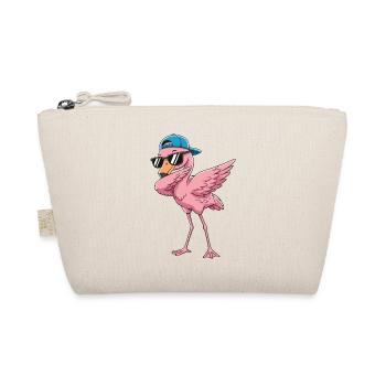 Cool Dabbing Flamingo Sonnenbrillen-Cartoon-Kunst - Bio-Täschchen - Natur - Vorne