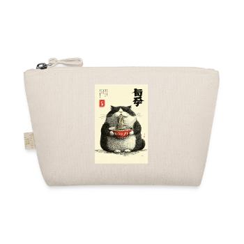 Neko Noodle Feast in Ukiyo-e Style - Organic Pouch - nature - Front