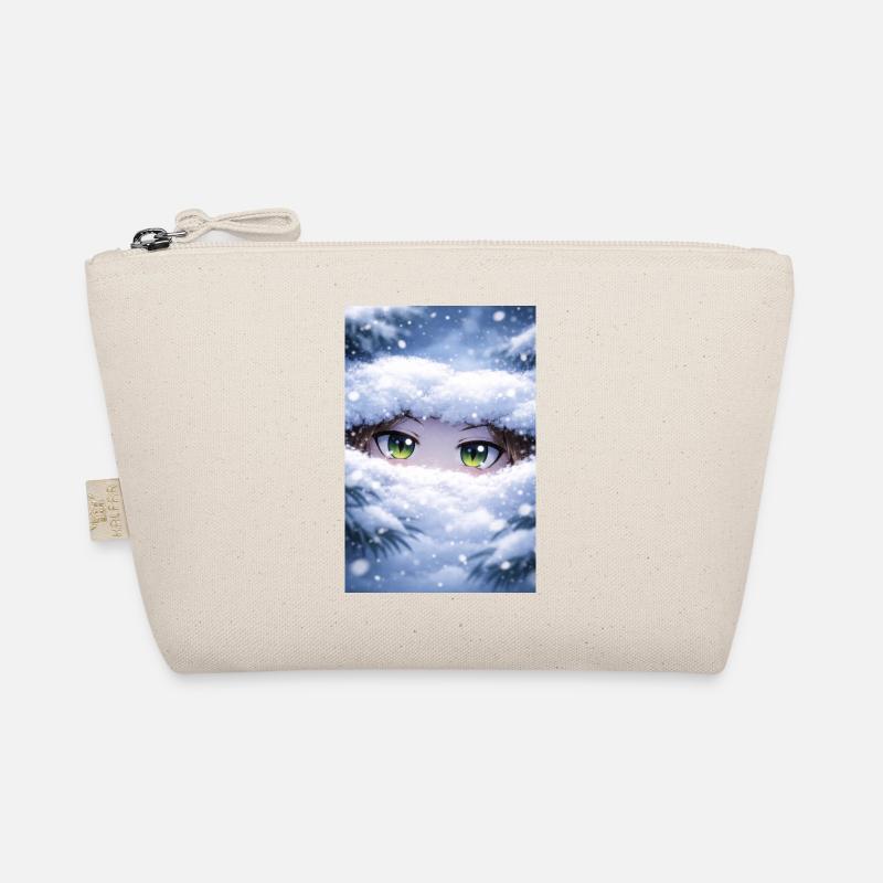 Anime eyes in the snow flurry Organic Pouch